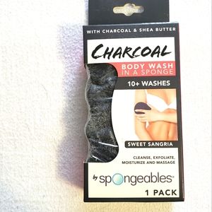 Detoxifying Charcoal Body Wash in a Sponge